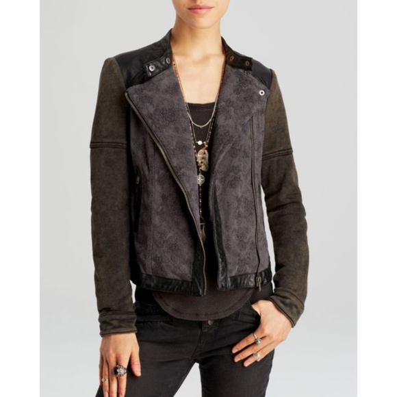 Free People Jackets & Blazers - FREE PEOPLE Faux Leather Moto Jacket